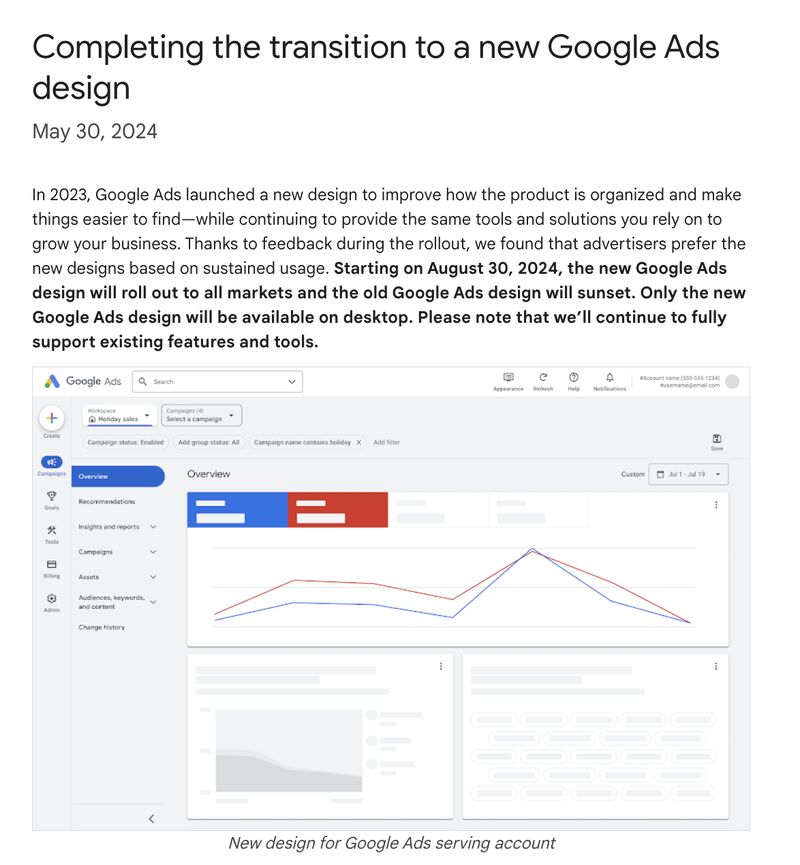 Goodbye UI Google ADS