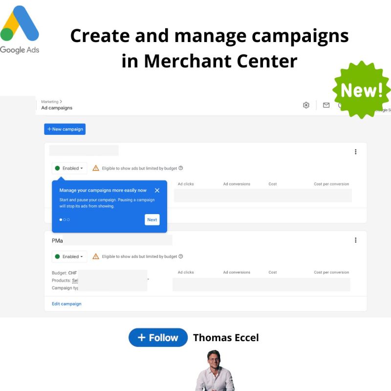 Create and manage campaigns in Merchant Center