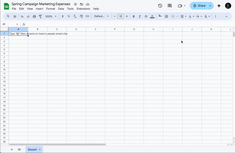 New Google Sheets features