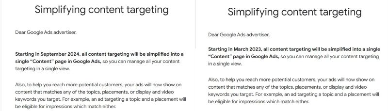 Simplifying content targeting