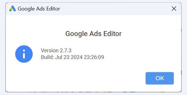 Google Ads Editor 2.7.3.