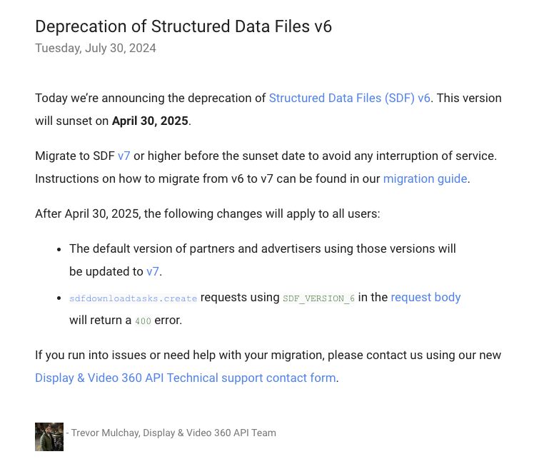 Deprecate Structured Data Files (SDF) v6