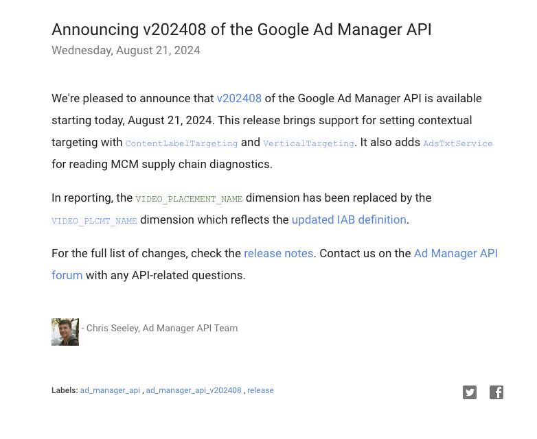 v202408 Google Ad Manager API