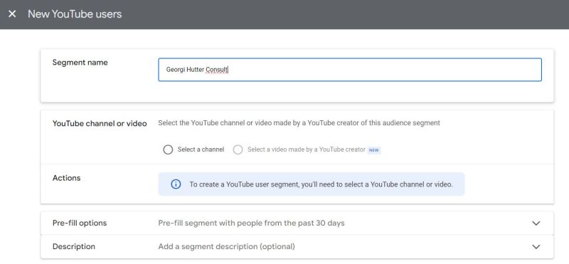 Remarketing Audience for YouTube viewers