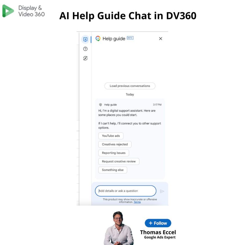 AI Help Guide Chat in DV360