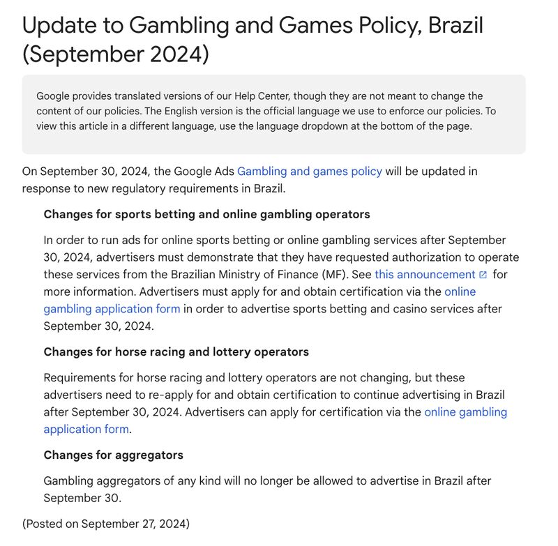 Brazil Gambling update
