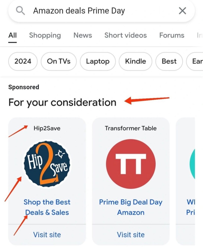 New Google Ads section test