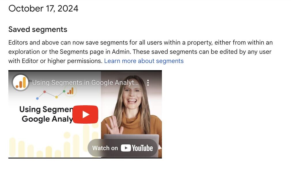 Saved segments launch