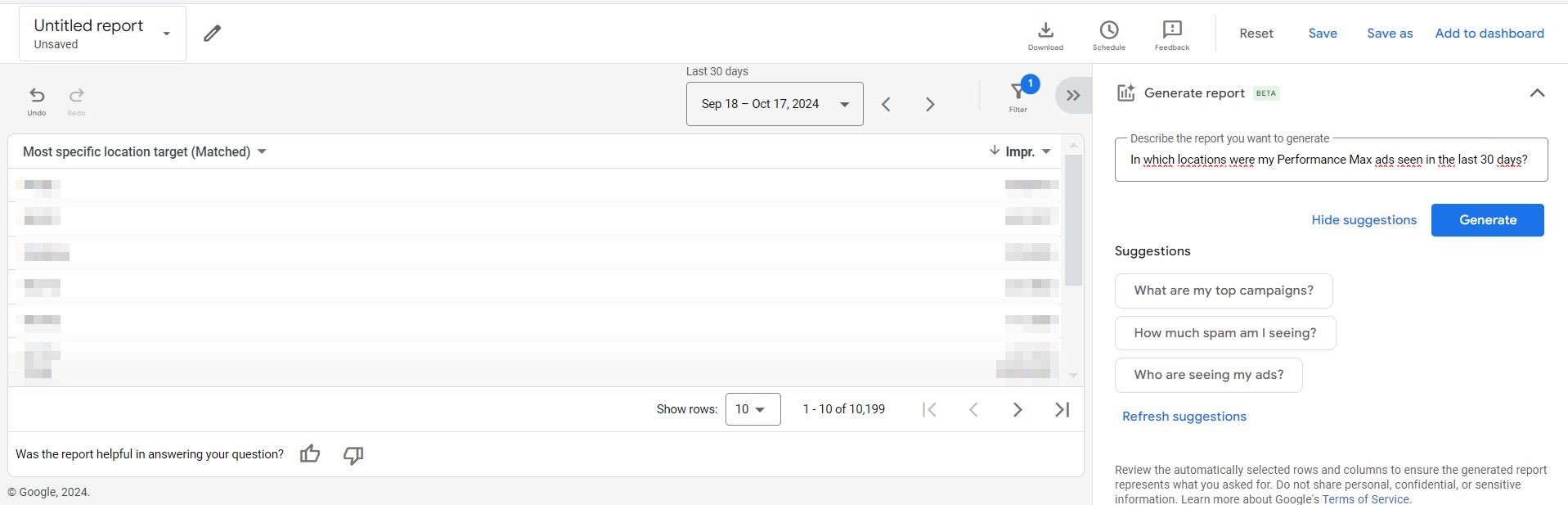 More access reporting AI beta