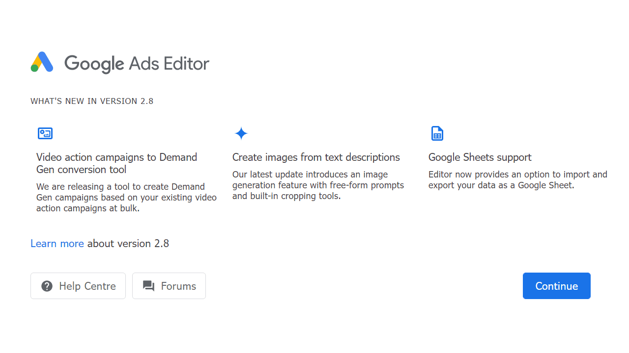 Google Ads Editor Version 2.8: New Features and Updates