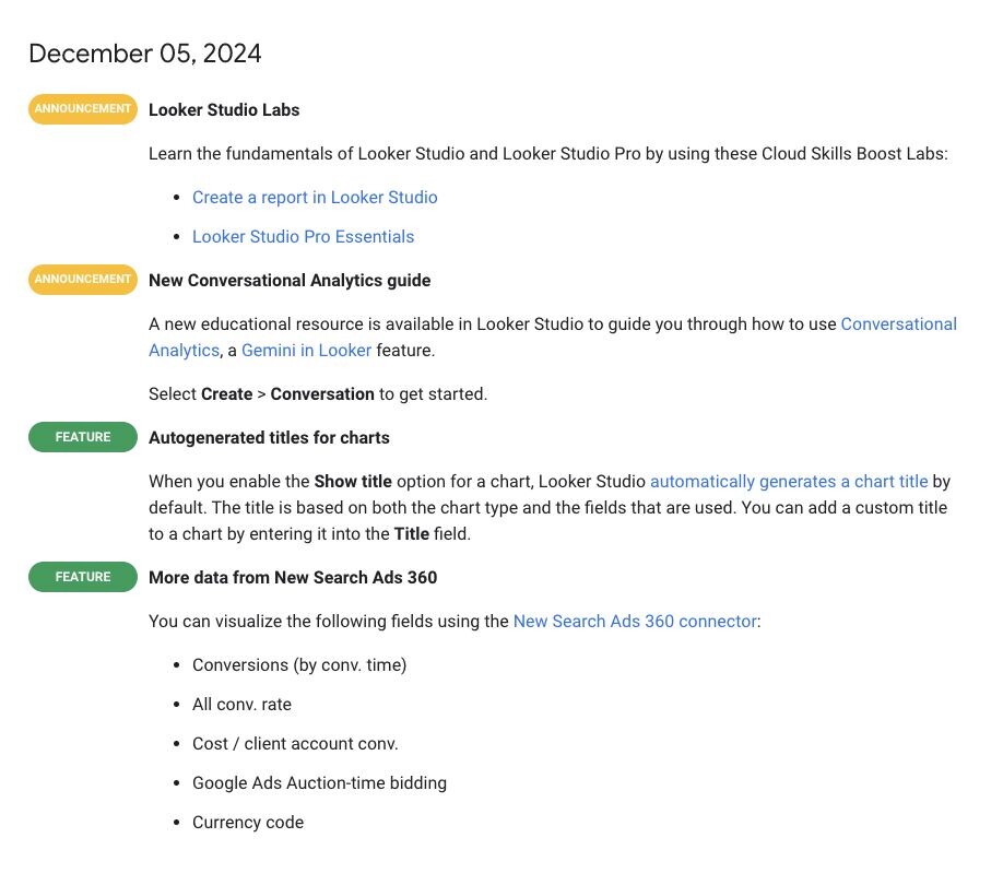 Looker Studio Update – December 5, 2024: