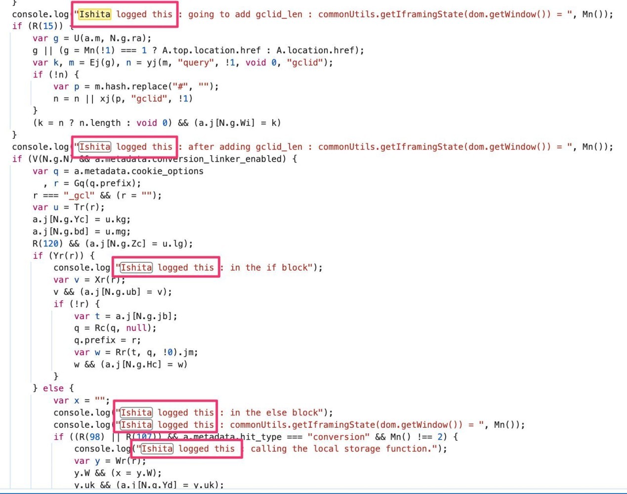Debugging log