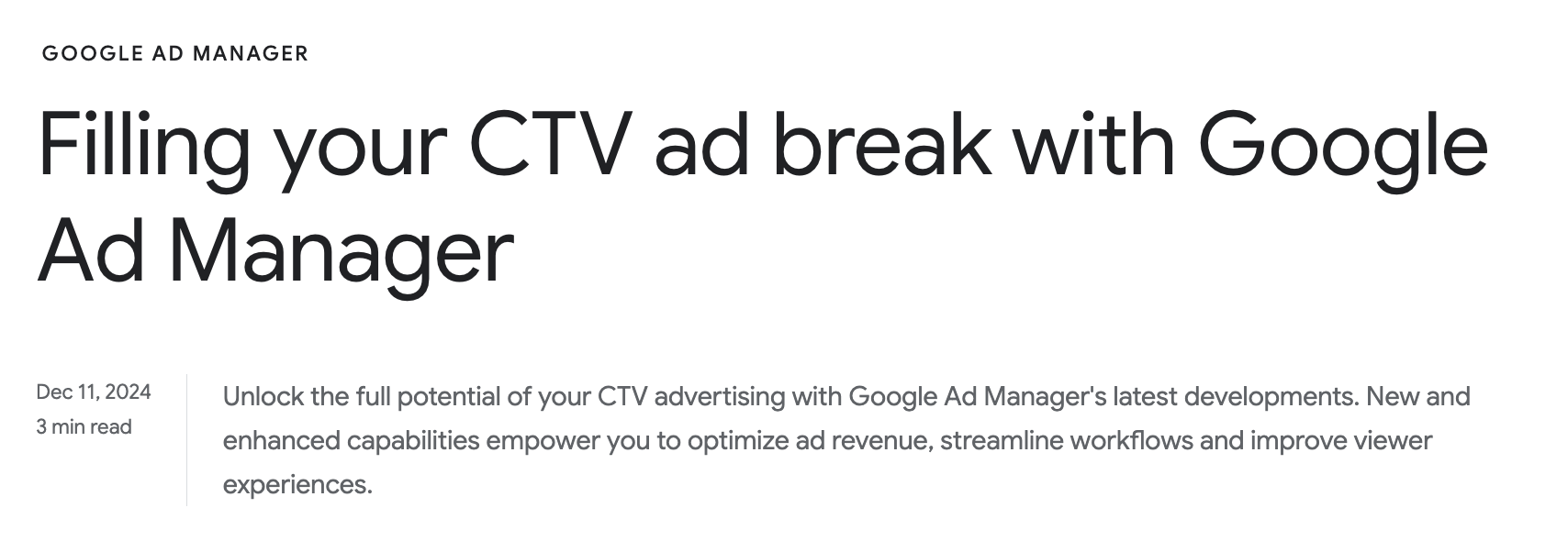 Newly Announced Features for CTV