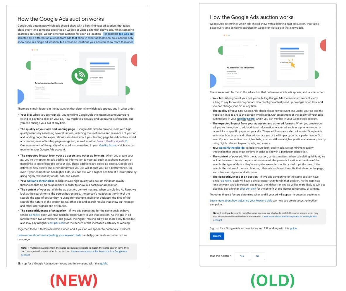 New auction insights