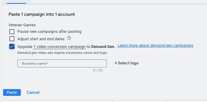 Upgrade to Demand Gen