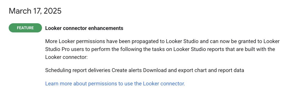 Looker Studio Pro update
