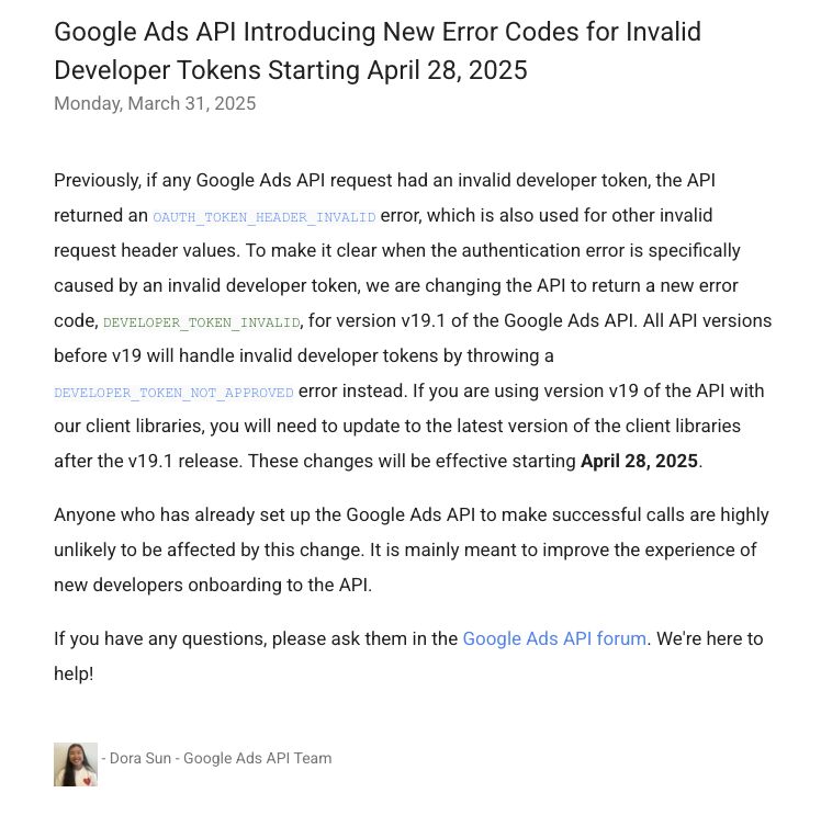 Google Ads API version v19.1
