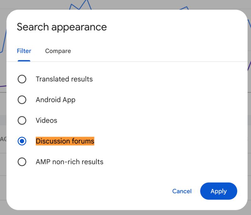 Discussion forums in Google Search Console