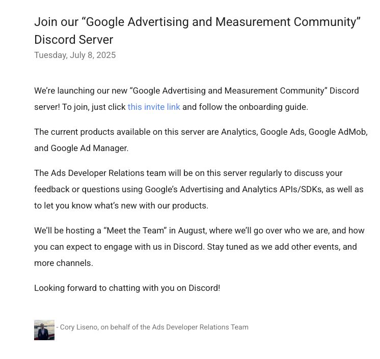 Google Advertising and Measurement Community