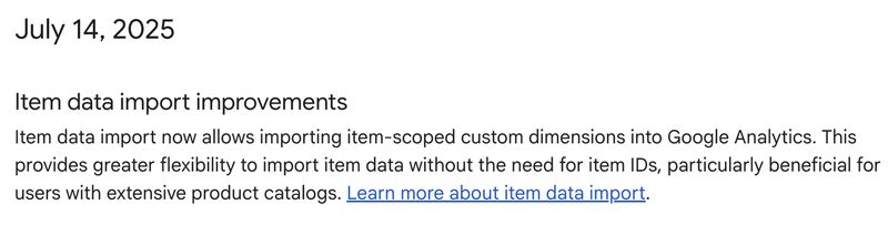 Item data import improvements