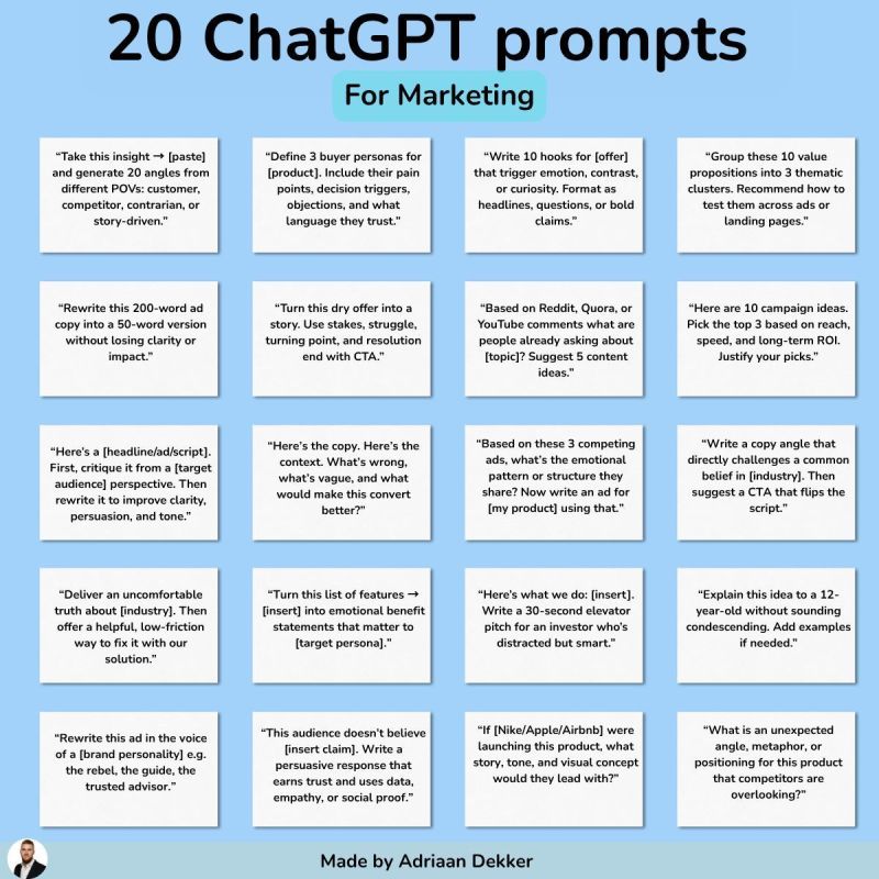 20 ChatGPT prompts that marketers can steal today