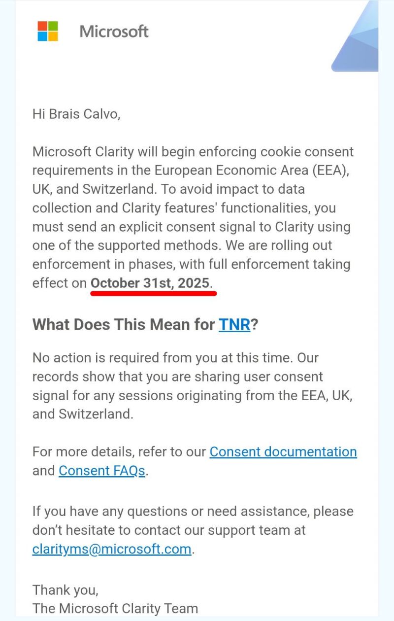 No consent mode = No Microsoft Clarity 🫨