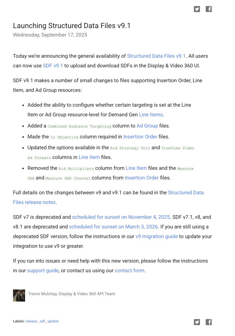 Structured Data Files v9.1 now live in DV360