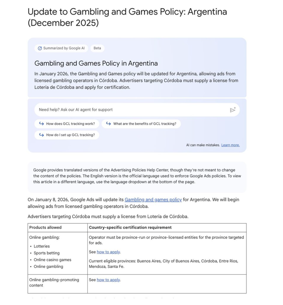Argentina Update