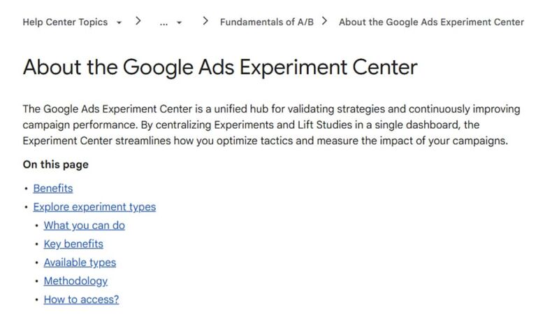 New Experiment Center