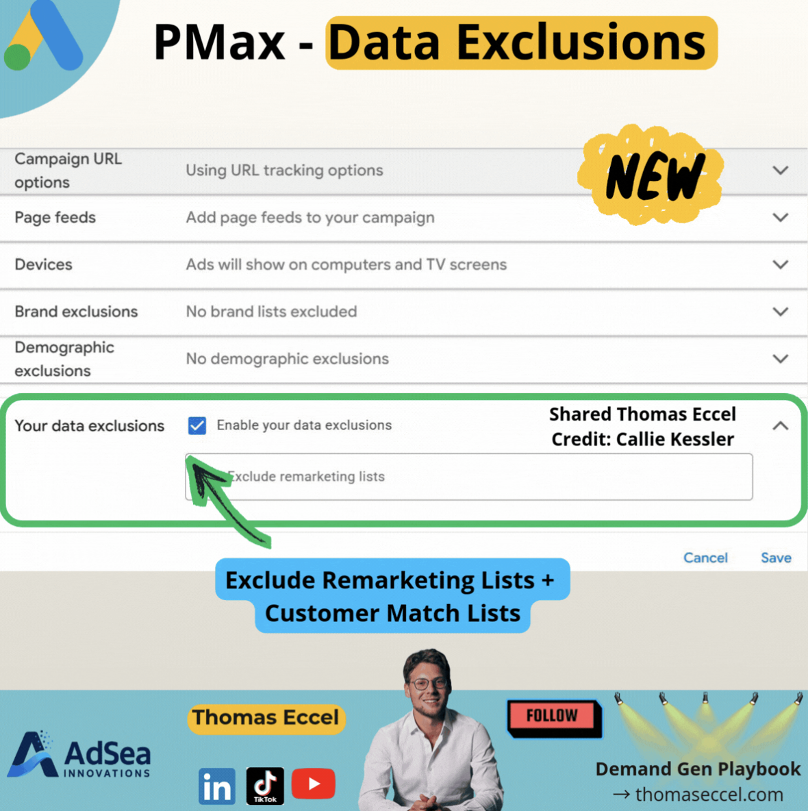 Performance Max update: “Your Data Exclusions”