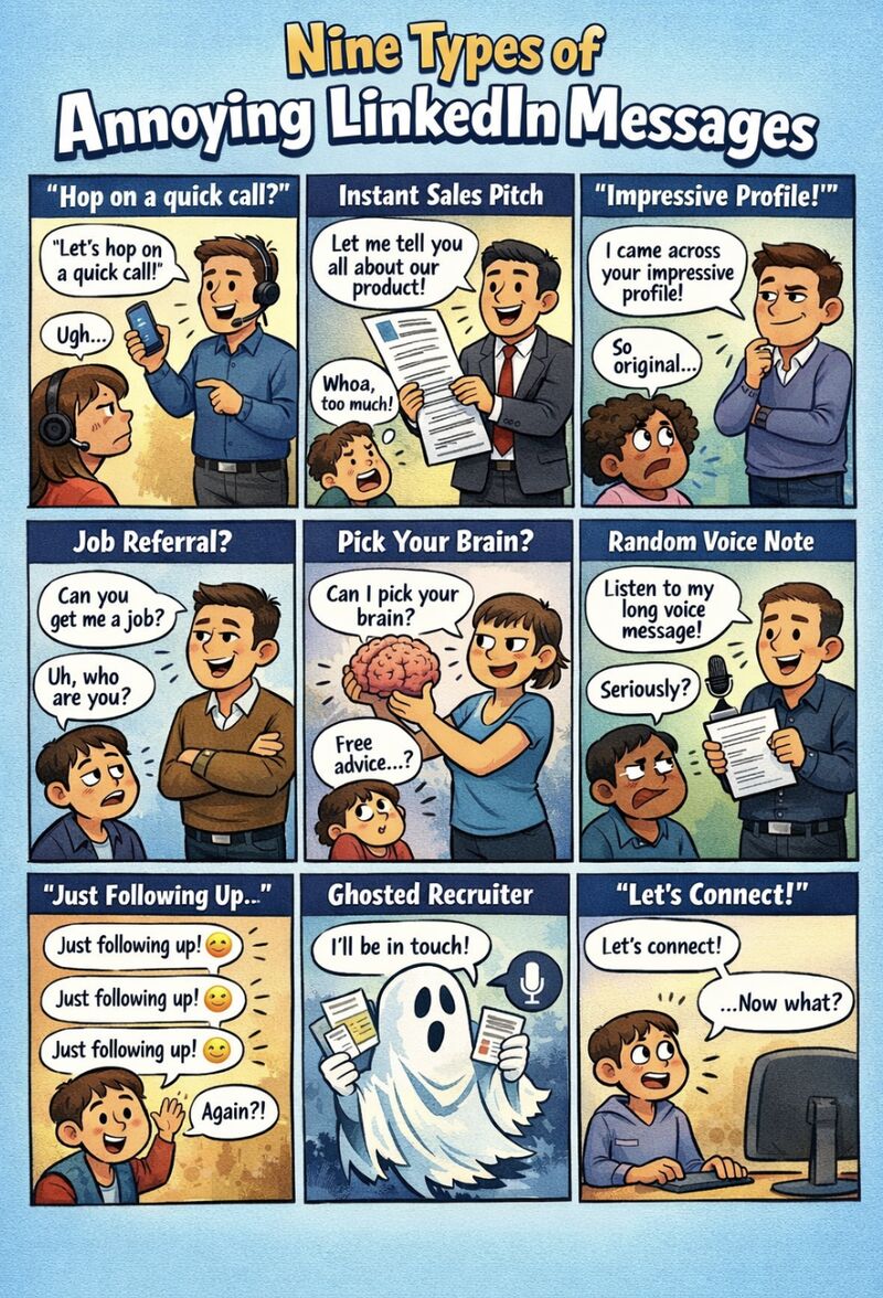 Nine Types of Annoying LinkedIn Messages - Adriaan Dekker