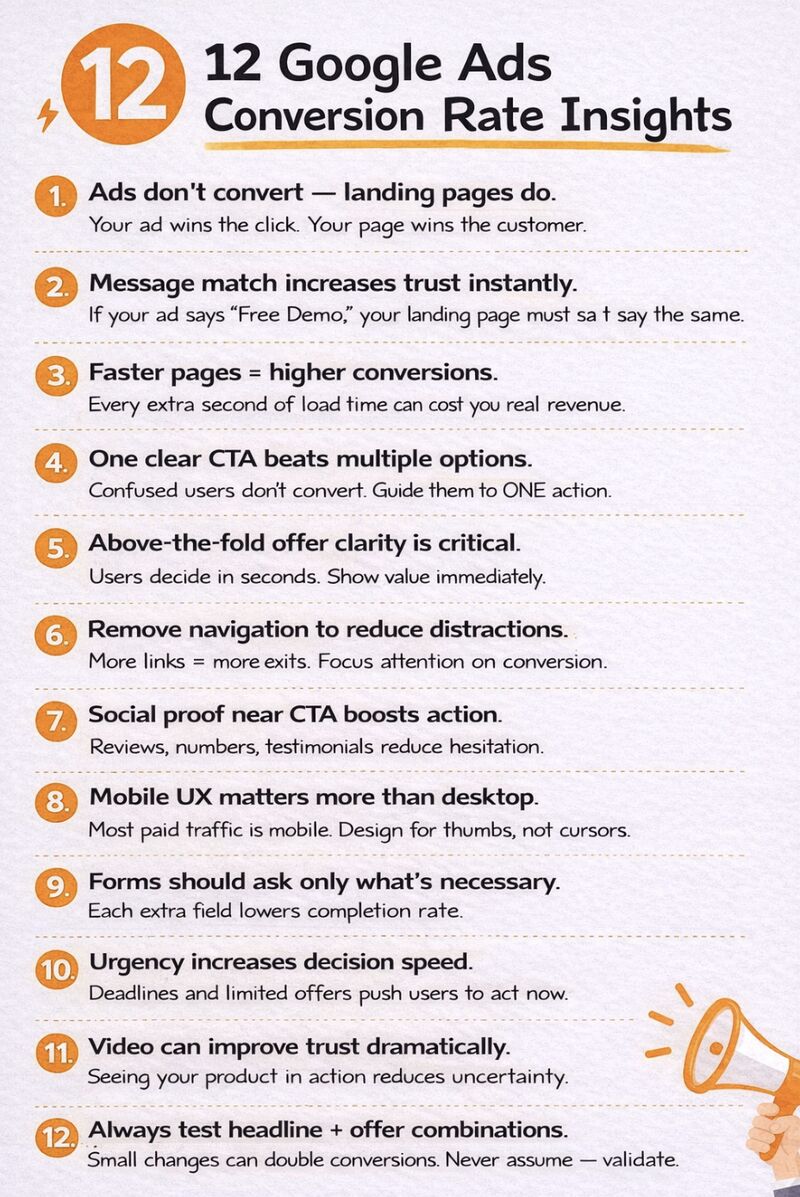 🟠 12 Google Ads Conversion Rate Insights