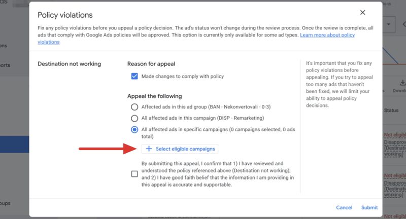 Select Eligible Campaigns