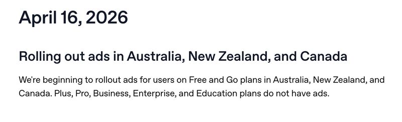 Rolling out ads in Australia, New Zealand, and Canada