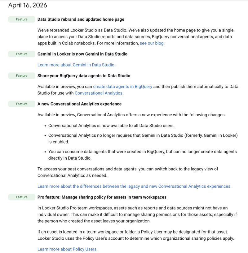 Big update from Google Data Studio 👇