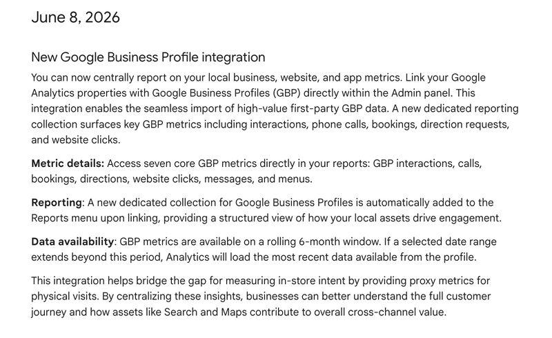New Google Business Profile integration