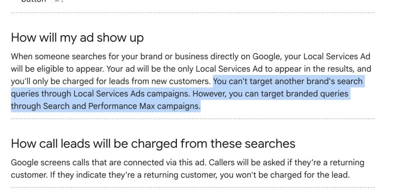 Google clarifies broad search in Local Services Ads