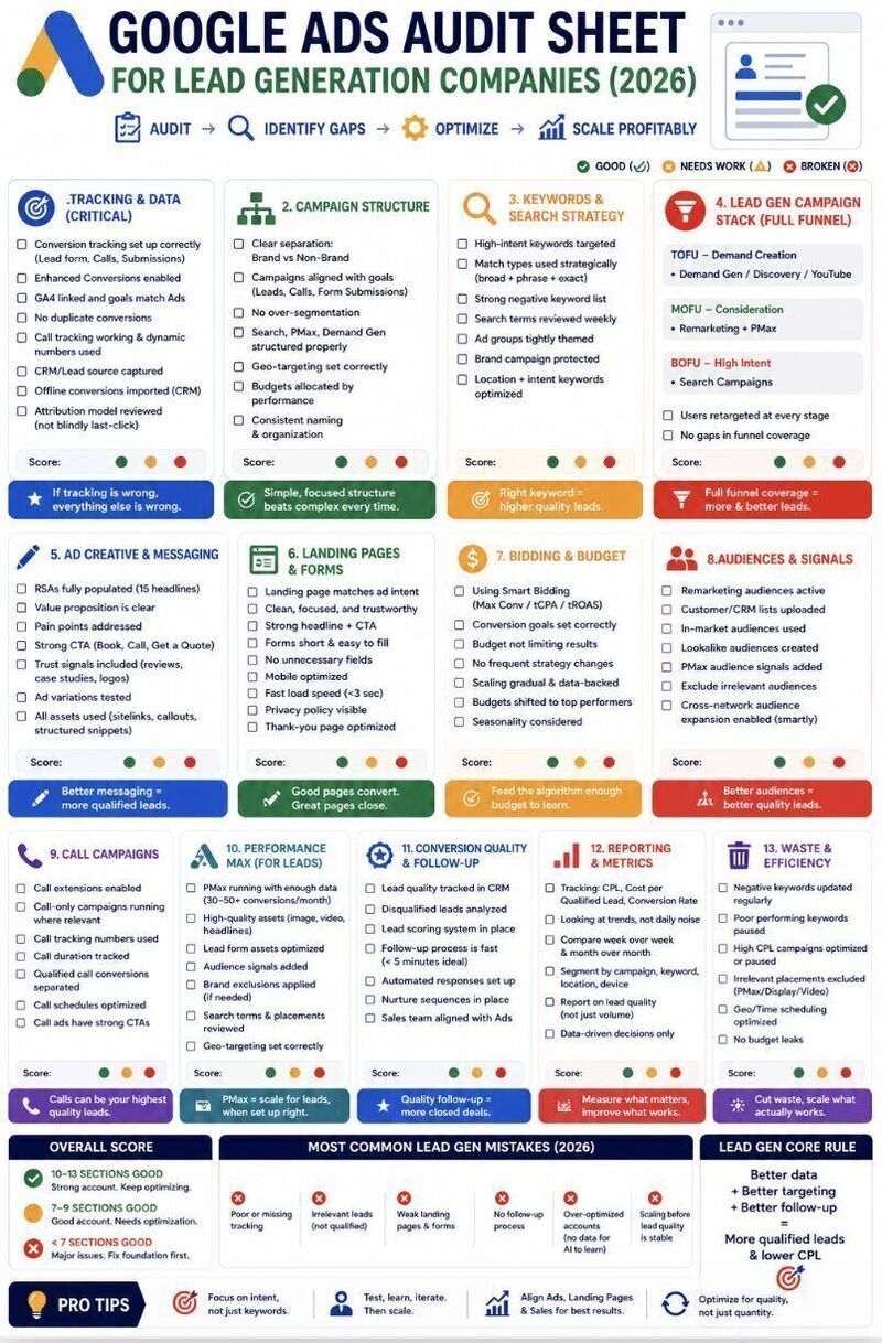 Google Ads Audit Sheet