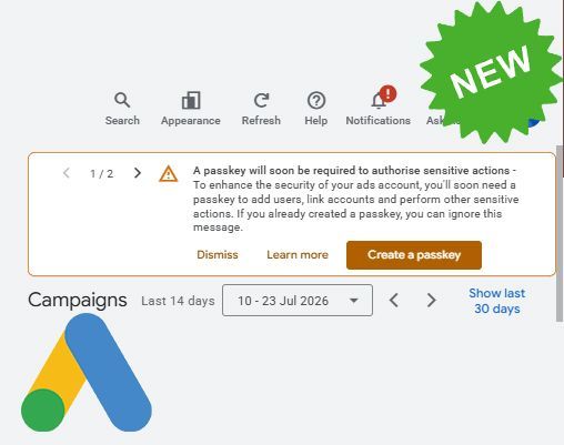 Google Ads Adds Passkey Protection