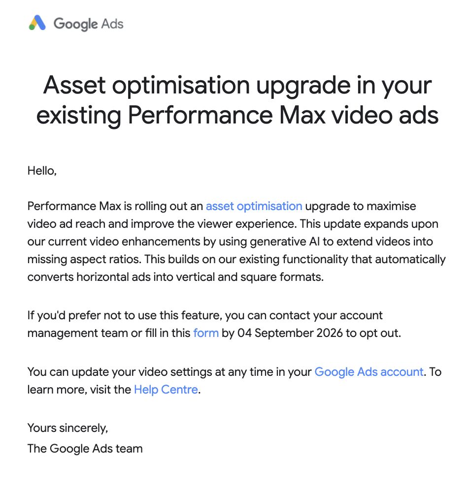 Asset Optimalisation Upgrade