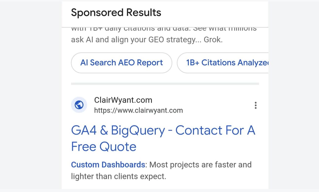 Blue Links in Search Ads