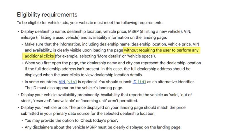 Google Tightens Vehicle Ads Rules