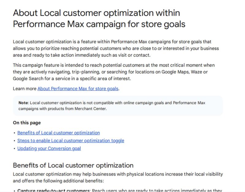 PMax Gets Local Customer Optimization