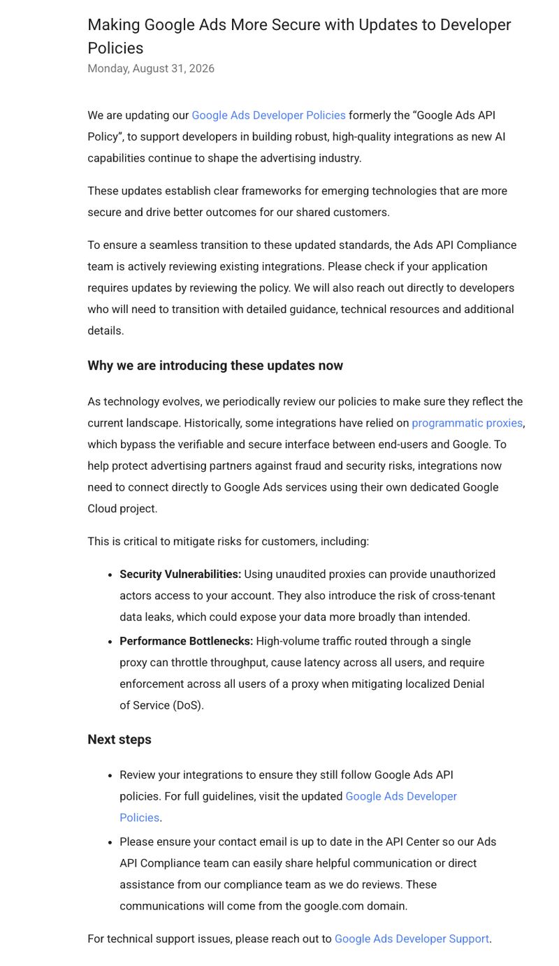 Google Ads Tightens API Security