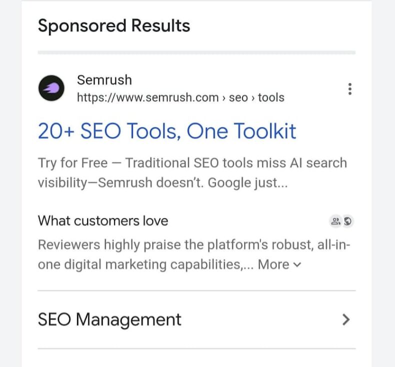 AI Review Summaries in Search Ads