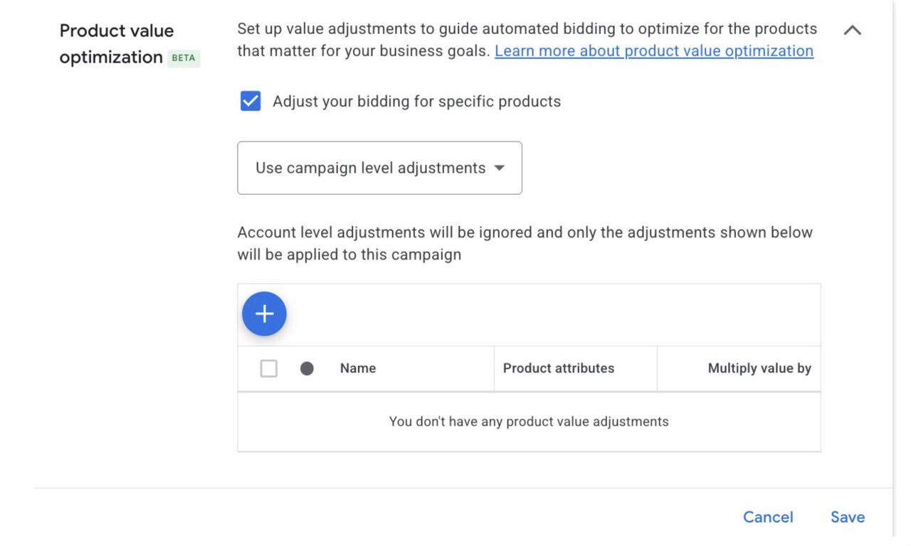 Google Tests Product Value Optimization