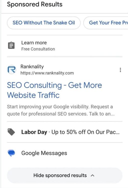 Google Tests Messages in Ads