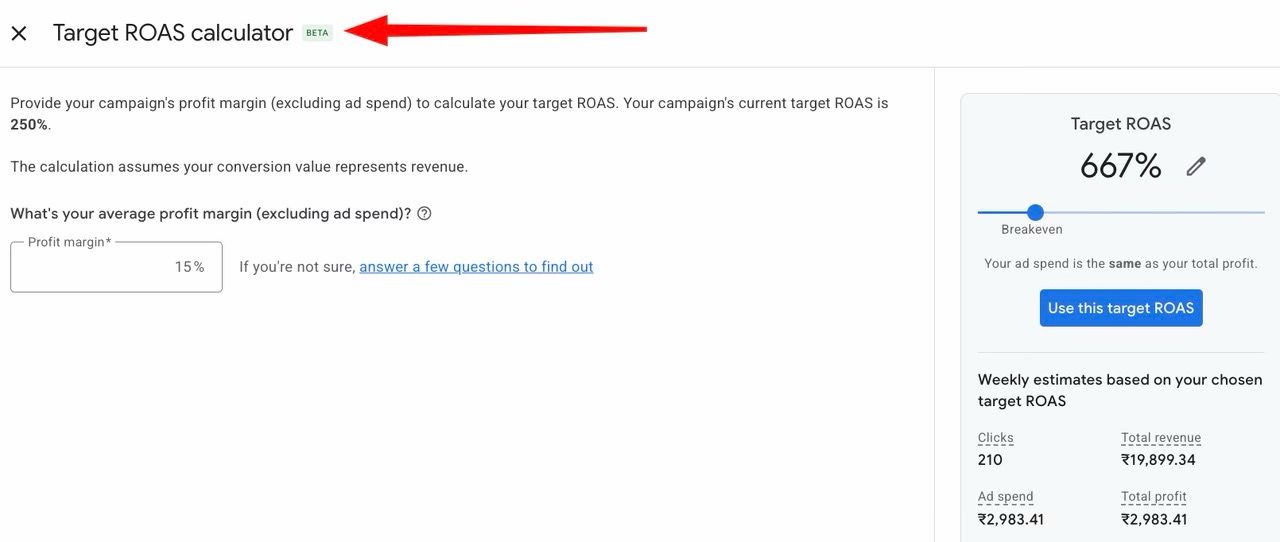 Profit-Based Target ROAS