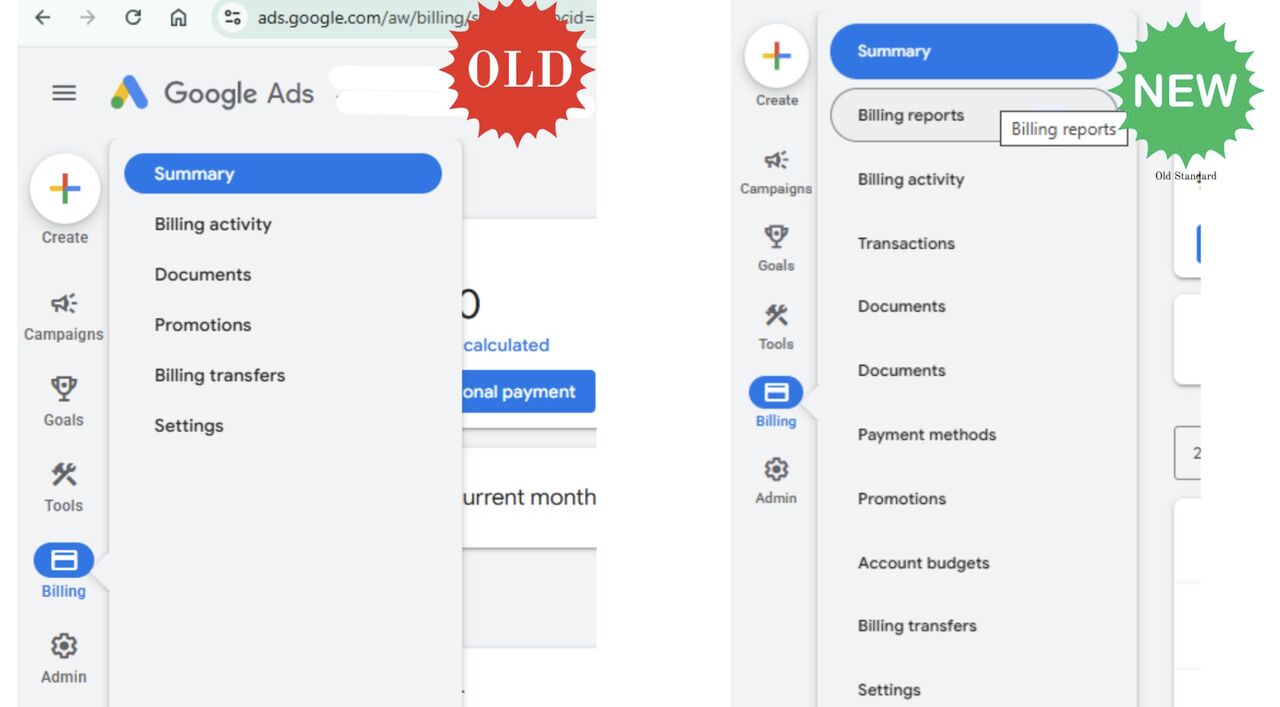 Google Ads Tests New Billing Menu