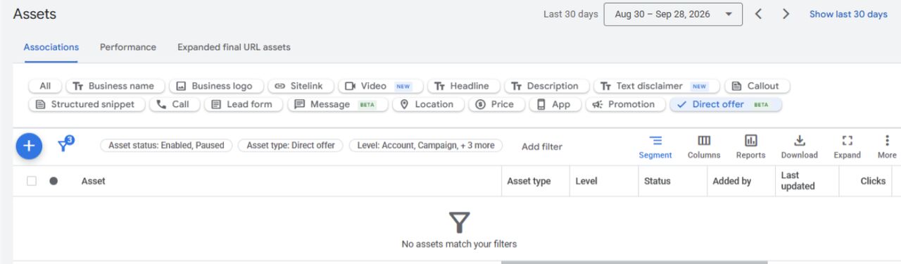 Google Tests Direct Offer Asset